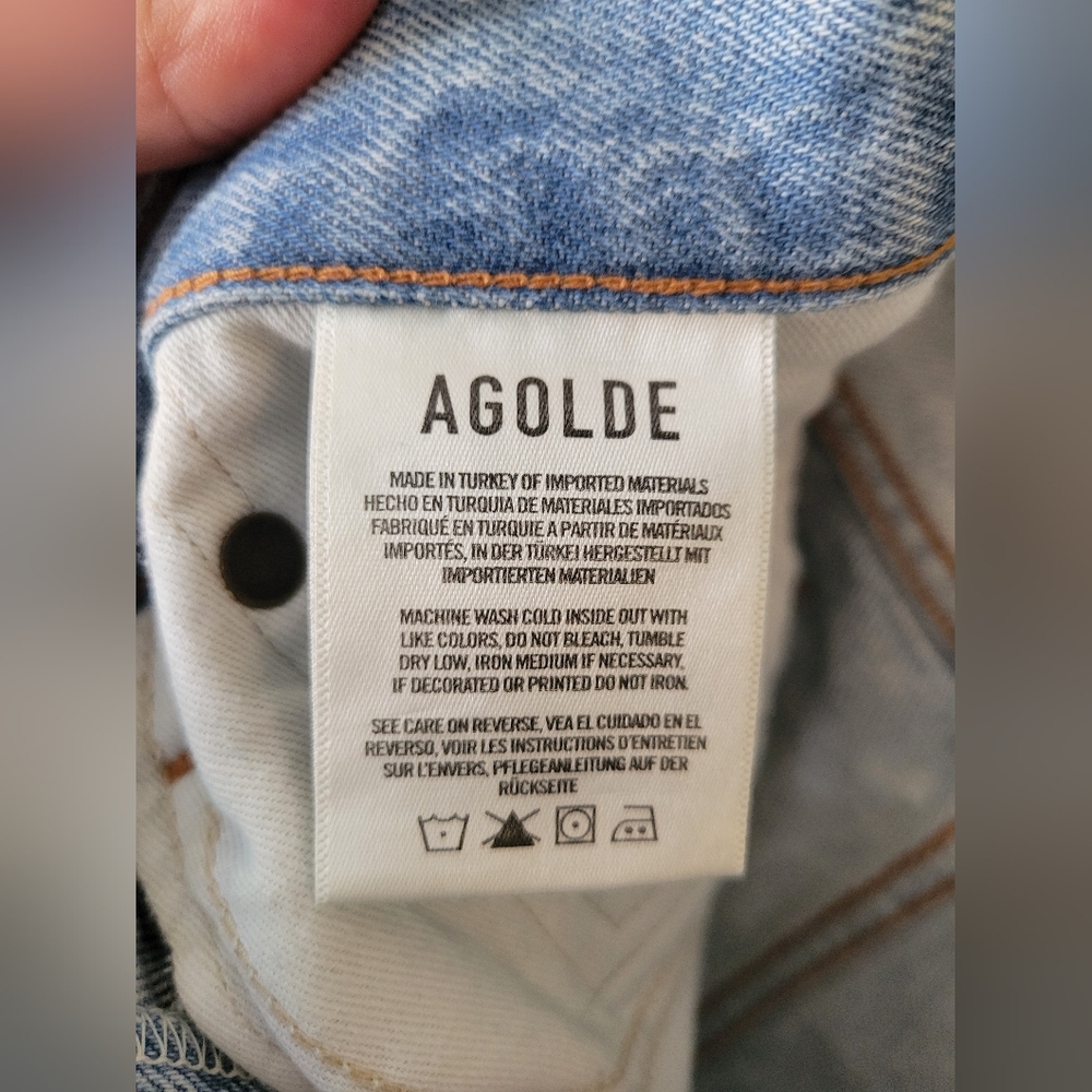 AGOLDE Parker Vintage Cut Off Shorts Swapmeet Distressed Button Fly Size 29 - Picture 5 of 11